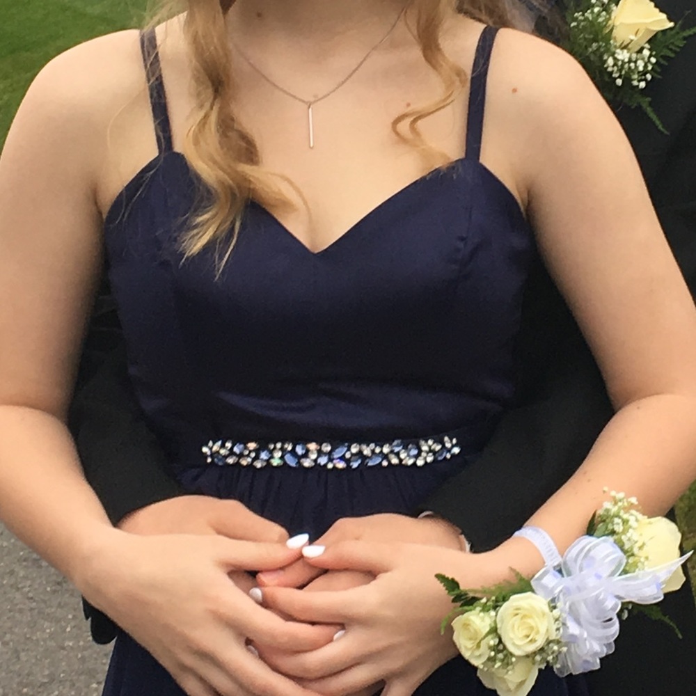 Dark blue prom dress